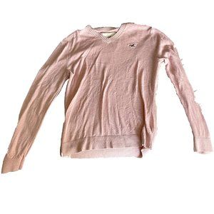 pink hollister v neck sweater